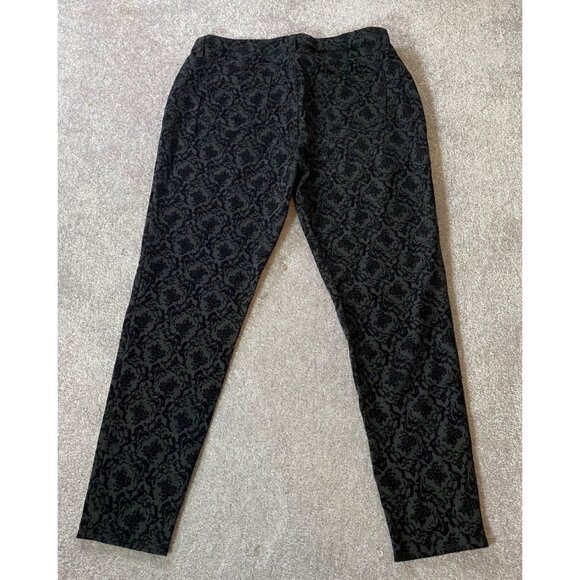 Faded Glory Black Damask Patterned Stretch Pants XL 16-18 - Picture 2 of 9
